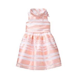 Janie and jack pearl pink striped organza dress